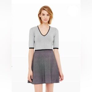 Club Monaco Gray and Black Long Sleeve Dress
